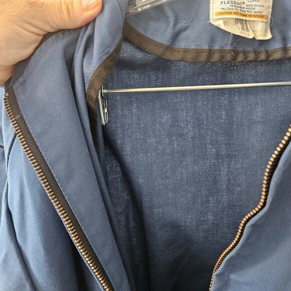 Reverside Flexbac 80s Canvas Pepsi 48" Long Bomber Jacket Workwear Streetwear - Picture 11 of 13